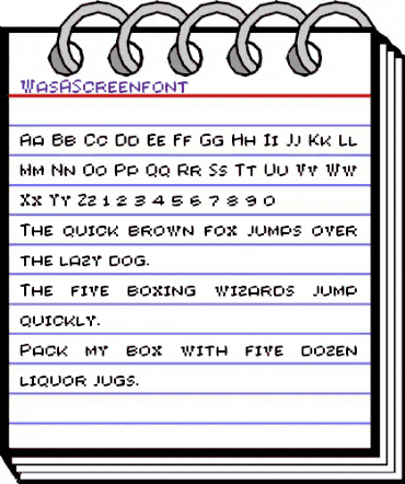 WasAScreenfont Regular animated font preview