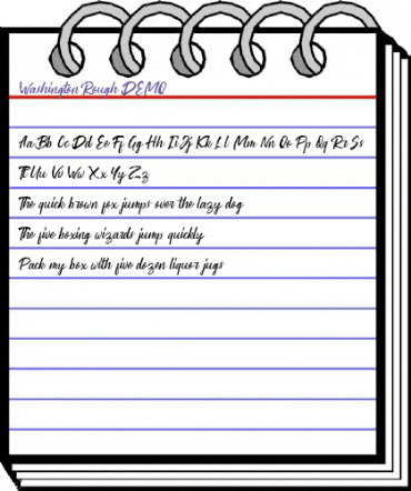 Washington ~ Rough Script DEMO Regular animated font preview