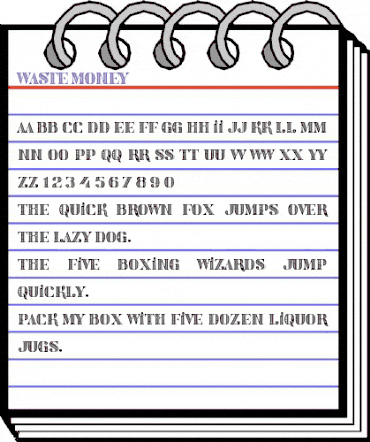 Waste Money Regular animated font preview