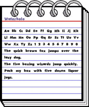 Waterhole Regular animated font preview