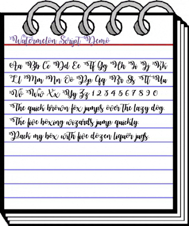 Watermelon Script Demo Regular animated font preview