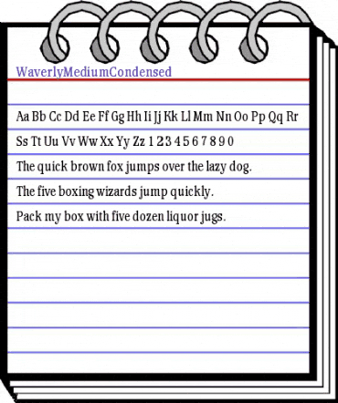 WaverlyMediumCondensed Roman animated font preview