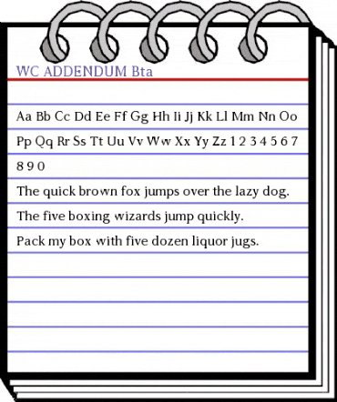 WC ADDENDUM Bta regular Regular animated font preview