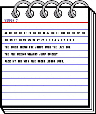 Weapon 7 Regular animated font preview