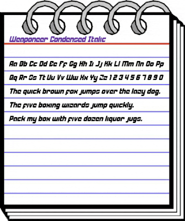 Weaponeer Condensed Italic Condensed Italic animated font preview