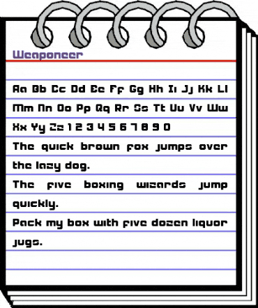 Weaponeer Regular animated font preview