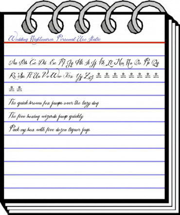 Wedding Nightmares Personal Use Italic animated font preview