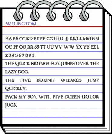 Welingtom Regular animated font preview