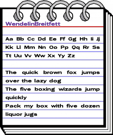 Wendelin Regular animated font preview