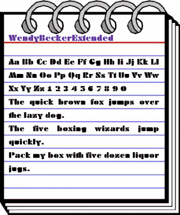 WendyBeckerExtended Regular animated font preview
