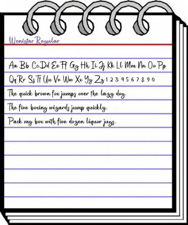 Wenistar Regular animated font preview