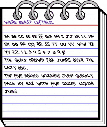 Were-Beast Leftalic Leftalic animated font preview