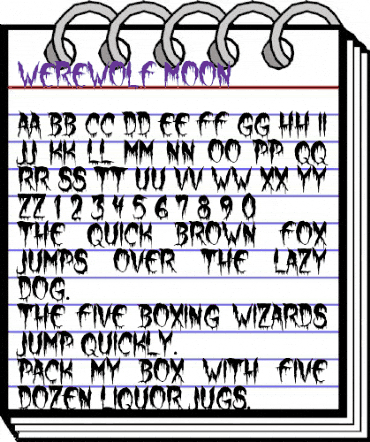 Werewolf Moon Regular animated font preview