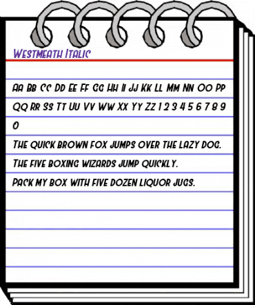 Westmeath Italic animated font preview