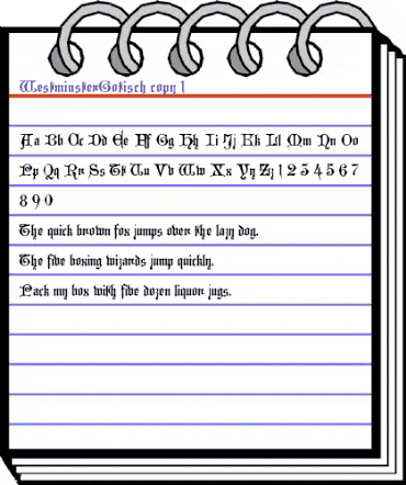 WestminsterGotisch Regular animated font preview WestminsterGotisch Regular animated font preview