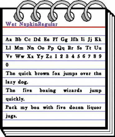 Wet Napkin Regular animated font preview