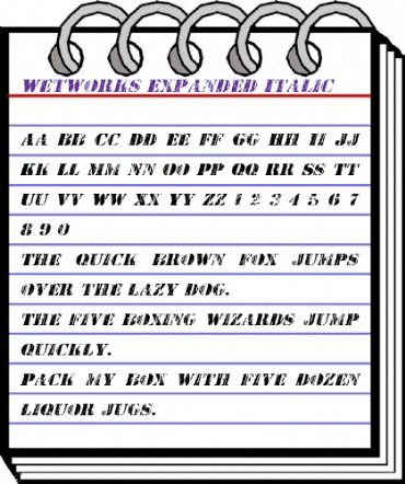 Wetworks Expanded Italic Expanded Italic animated font preview