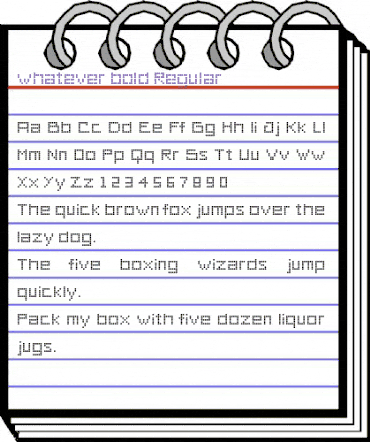 whatever bold Regular animated font preview