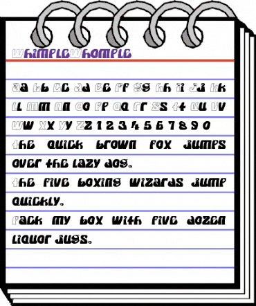WhimpleWhomple Regular animated font preview