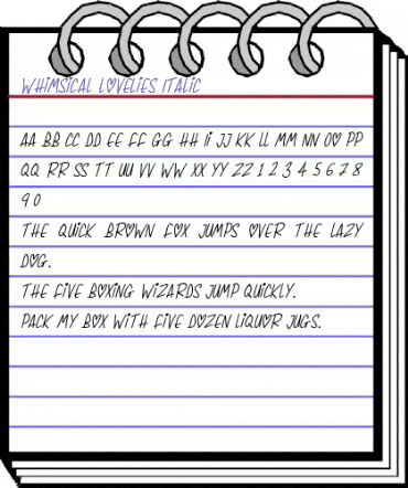 Whimsical Lovelies Italic animated font preview