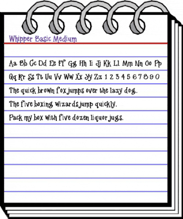 Whipper Basic Medium animated font preview