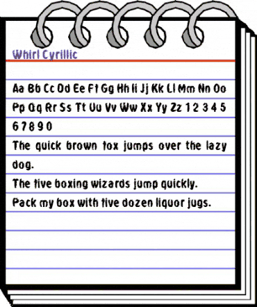 Whirl Cyrillic Regular animated font preview