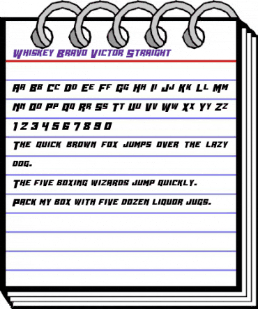 Whiskey Bravo Victor Straight Regular animated font preview