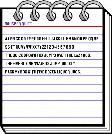 Whisper Quiet Regular animated font preview
