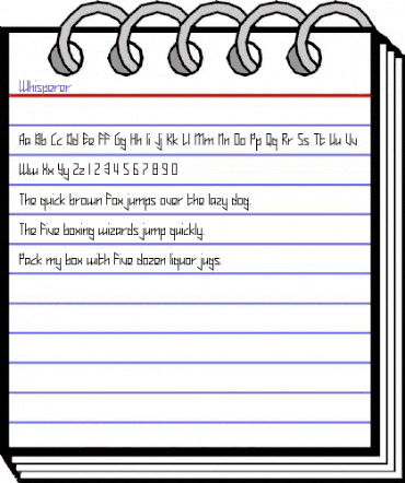 Whisperer Regular animated font preview