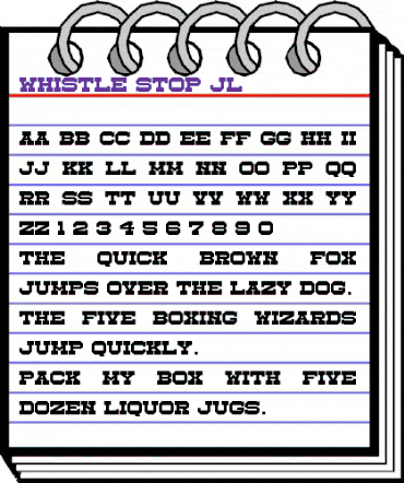 Whistle Stop JL Regular animated font preview