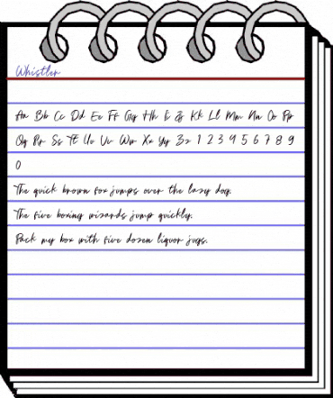 Whistler Regular animated font preview