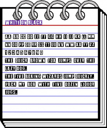 White On Black Regular animated font preview