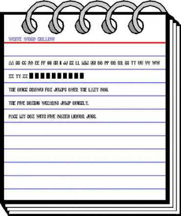 White wood Hollow Regular animated font preview