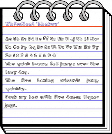 WhiteMeat 'Shakey' Regular animated font preview