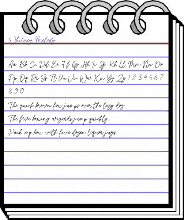 Whitney Melody Regular animated font preview