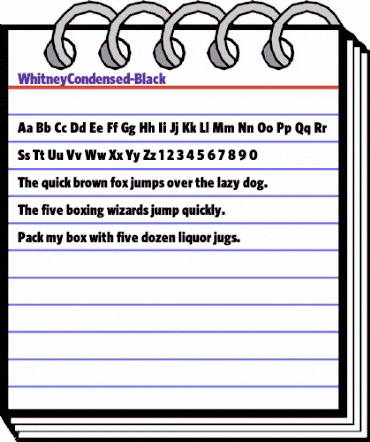 WhitneyCondensed Black animated font preview