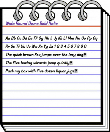 Wida Round Demo Bold Italic animated font preview Wida Round Demo Bold Italic animated font preview