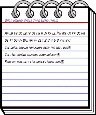 Wida Round SmallCaps Demo Italic animated font preview