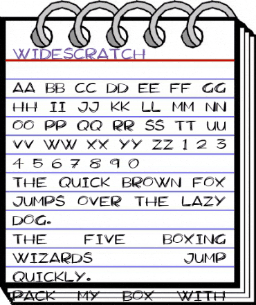 Widescratch Regular animated font preview