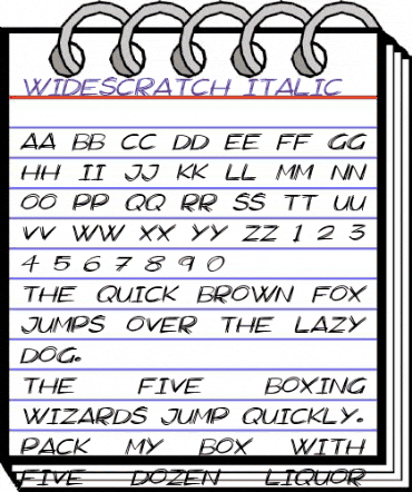 Widescratch Italic animated font preview