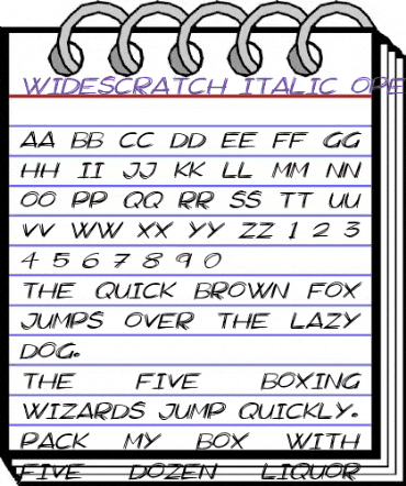 Widescratch Italic animated font preview
