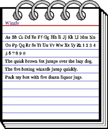 Wiggly Regular animated font preview
