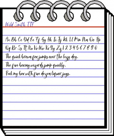 wild smith Regular animated font preview