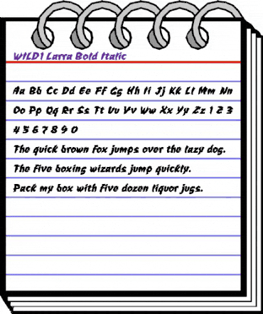 WILD1 Larra Bold Italic animated font preview WILD1 Larra Bold Italic animated font preview