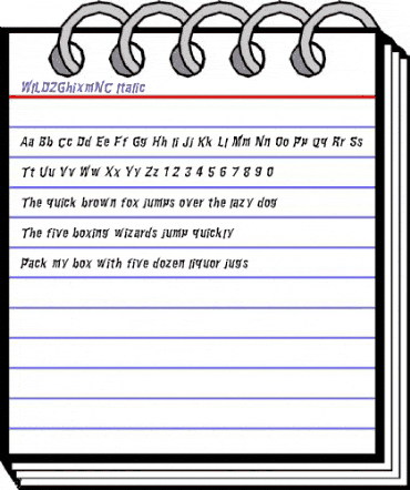 WILD2 Ghixm NC Italic animated font preview