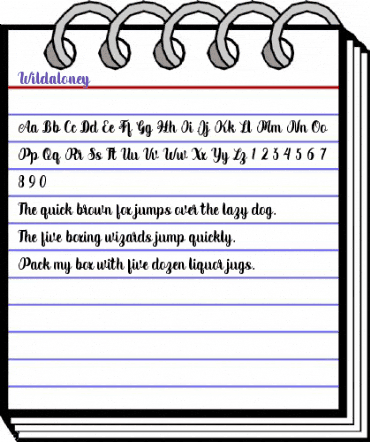 Wildaloney Regular animated font preview