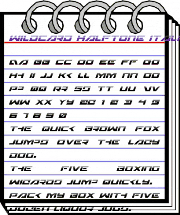 Wildcard Halftone Italic Italic animated font preview