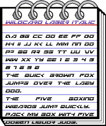 Wildcard Laser Italic Italic animated font preview