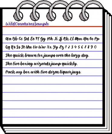 Wild Creatures Sample Regular animated font preview