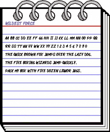 Wildest Force Regular animated font preview